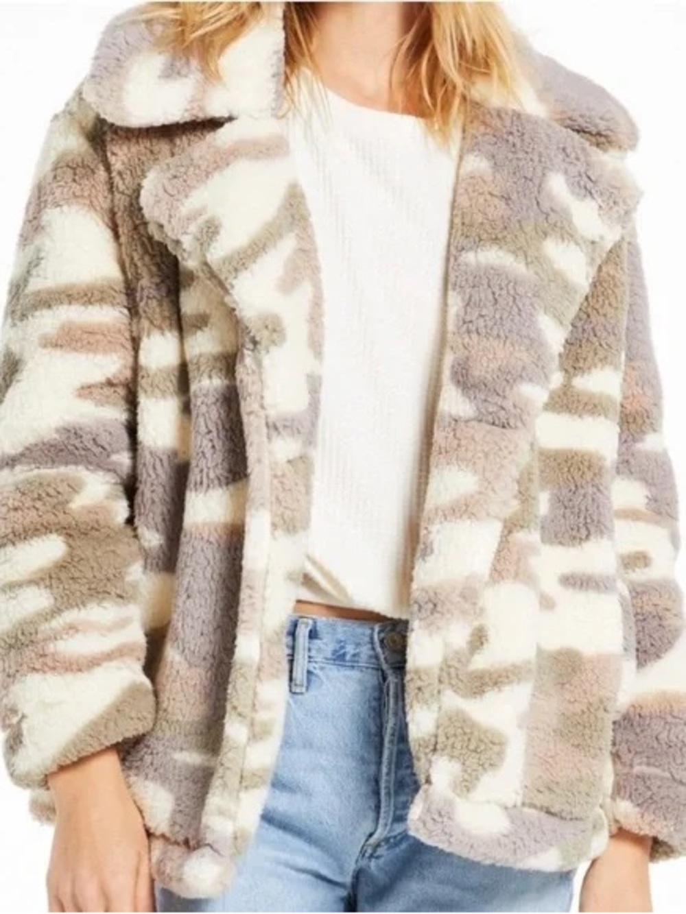 Z Supply Camo Teddy Jacket
